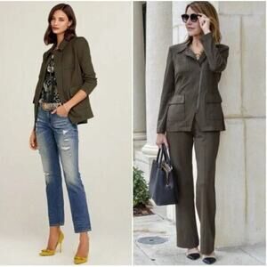 Cabi Jacket Womens S Olive Green Military Academy Blazer Asymmetrical 4120